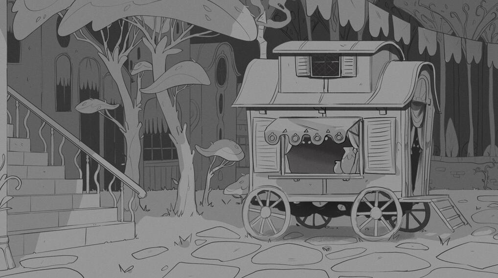 Tulip's caravan outside