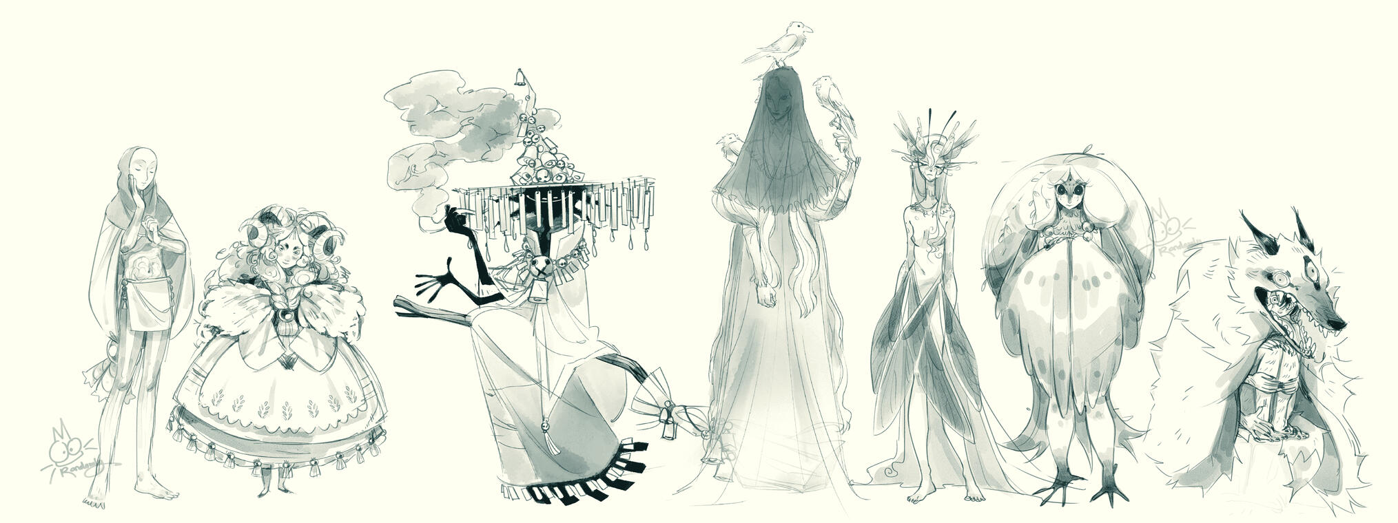 Gods concept sketches